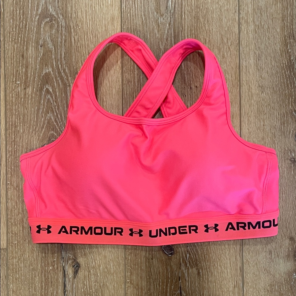 Under Armour Neon Pink Crossback Sports Bra